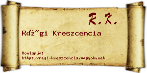 Régi Kreszcencia névjegykártya